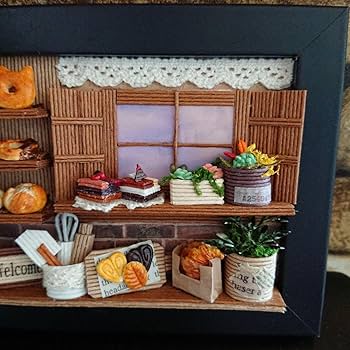 紙バンド　エコクラフト　ミニチュアダイニングキッチン DIY】MOCO'Sキッチン風ミニチュアハウス「ココズキッチン」②